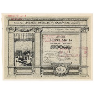 Polnische Gasgesellschaft in Warschau, 1.000 mkp 1919