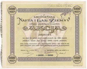 Krosno Oil and Natural Gas, 5x 1 000 mkp 1922 - porteur