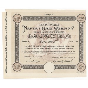 Krośnieńska Nafta i Gaz Ziemny, Em.2, 5x 1.000 mkp 1923