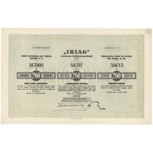 IRIAG Międzynarodowa Sp. dla Przem. i Oleju Skalnego, Em.2, 200 kr 1921