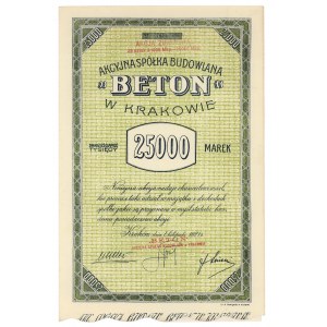 BETON Akc. Sp. Budowlana in Krakow, 25.000 mkp 11.1921