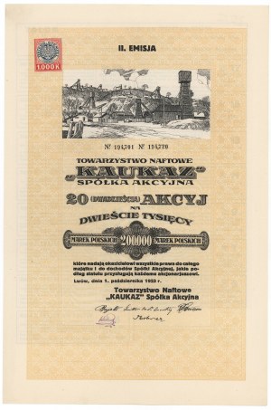 Compagnie pétrolière de KAUKAZ, Em.2, 20x 10 000 mkp 1923