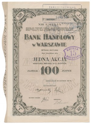 Bank Handlowy in Warsaw, Em.13, 100 zloty 1927