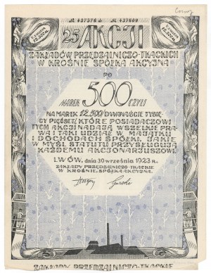 Spinnerei und Weberei Krosno, Em.5, 25x 500 mkp 1923