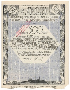 Spinnerei und Weberei Krosno, Em.5, 5x 500 mkp 1923