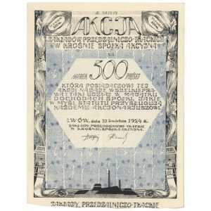 Usine de filature et de tissage de Krosno, Em.6, 500 mkp 1924