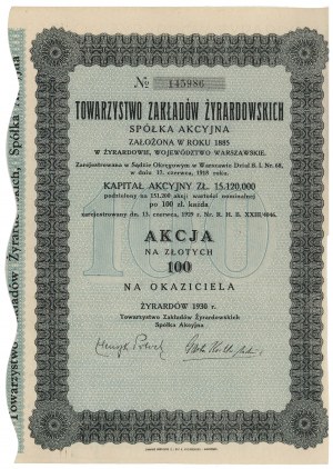 Zyrardow Works Society, 100 zlotys 1930