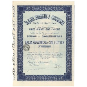 Śląskie Kopalnie i Cynkownie, 100 zł 1924 - akcja zasadnicza