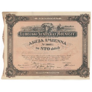 Lubelski Syndykat Rolniczy, 100 zł 1926 - imienna