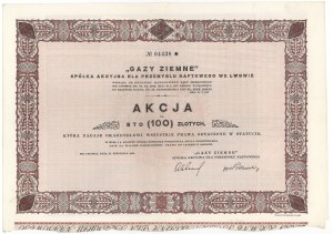 Spółka Akc. dla Przemysłu Naftowego GAZY ZIEMNE , 100 zl 1931