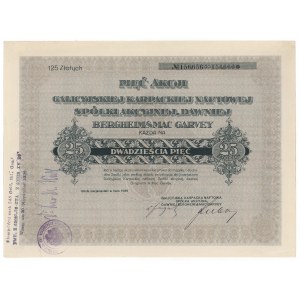 Galicyjska Karpacka Naftowa Sp. Akc. dawniej Bergheim & Mac Garvey, 5x 25 zł 1926