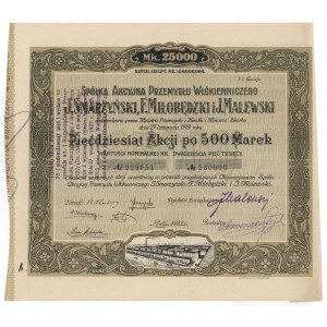 Przemysł Włókienniczy J.SMARZYŃSKI, F.MIŁOBĘDZKI..., Em.6, 50x 500 mkp 1922