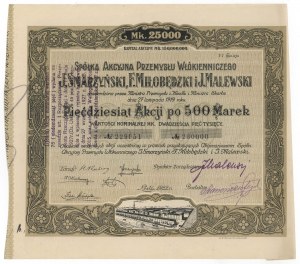 Przemysł Włókienniczy J.SMARZYŃSKI, F.MIŁOBĘDZKI..., Em.6, 50x 500 mkp 1922