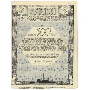 Zakłady Przędzalniczo-Tkackie w Krośnie, Em.2, 5x 500 mkp 1922