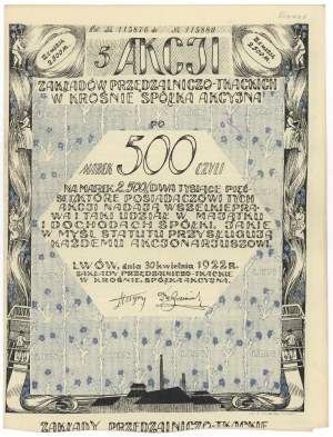 Spinnerei und Weberei Krosno, Em.2, 5x 500 mkp 1922