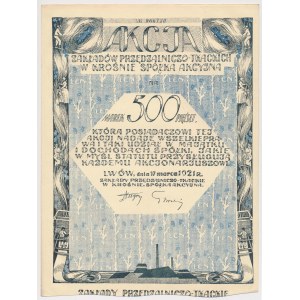 Zakłady Przędzalniczo-Tkackie w Krośnie, Em.1, 500 mkp 1921 - jasno niebieska
