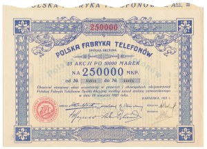 Polish Telephone Factory, 25x 10,000 mkp 1923
