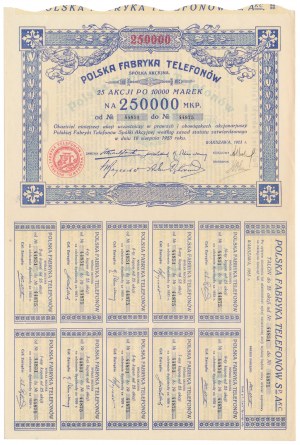 Polish Telephone Factory, 25x 10,000 mkp 1923