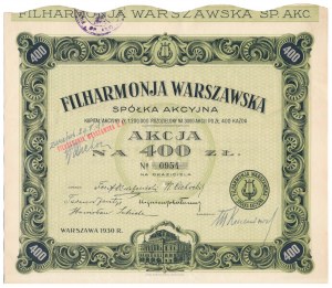 Warsaw Philharmonic, 400 zloty 1930