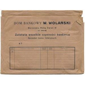 Dom Bankowy W. WOLAŃSKI - oryginalna KOPERTA dużego formatu