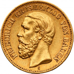 Deutschland, Baden, Friedrich I., 20 Mark Karlsruhe 1872 G