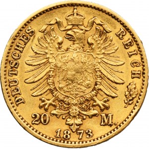 Germany, Kingdom of Prussia, Wilhelm I, 20 Mark Hannover 1873 B