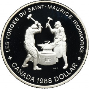 Canada, Elizabeth II, 1 Ottawa Dollar 1988 - Saint-Maurice Ironworks