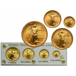 Set, USA, American Gold Eagle 1/10-1 oz. 1987 (4 pcs.)
