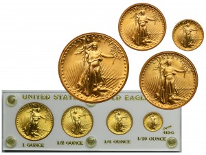 Set, USA, American Gold Eagle 1/10-1 oz. 1987 (4 pcs.)