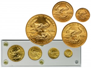 Set, USA, American Gold Eagle 1/10-1 oz. 1987 (4 pcs.)