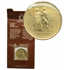 Canada, Elizabeth II, 100 Dollars Ottawa 1976 Montreal Summer Olympics