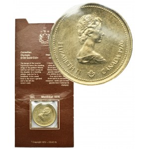 Canada, Elizabeth II, 100 Dollars Ottawa 1976 Montreal Summer Olympics