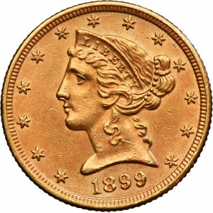 USA, 5 Dollars Philadelphia 1899 - Liberty Head
