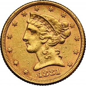 USA, 5 Dollars Philadelphia 1881 - Liberty Head