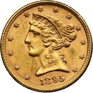 USA, 5 Dollars Philadelphia 1895 - Liberty Head