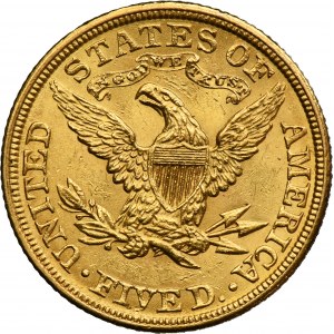 USA, 5 Dollars Philadelphia 1907 - Liberty Head