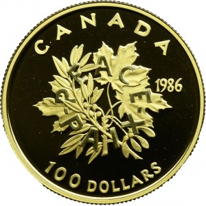 Canada, Elizabeth II, 100 Dollars 1986 International Day of Peace