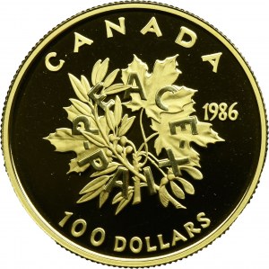 Canada, Elizabeth II, 100 Dollars 1986 International Day of Peace