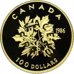 Canada, Elizabeth II, 100 Dollars 1986 International Day of Peace
