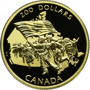 Canada, Elizabeth II, 200 Dollars 1990 Canadian Flag