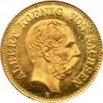 Germany, Saxony, Albert, 5 Mark Muldenhütten 1877 E