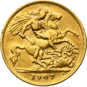 Great Britain, Edward VII, 1/2 Sovereign London 1907