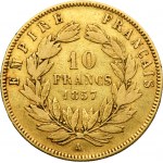 France, Napoleon III, 10 Francs Paris 1857 A