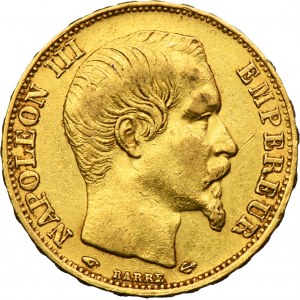 France, Napoleon III, 20 Francs Paris 1857 A