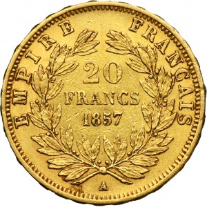 France, Napoleon III, 20 Francs Paris 1857 A