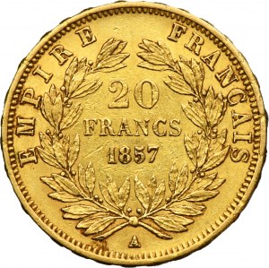 France, Napoleon III, 20 Francs Paris 1857 A
