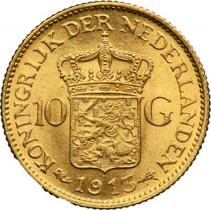 Netherlands, Kingdom of the Netherlands, Wilhelmina, 10 Gulden Utrecht 1913