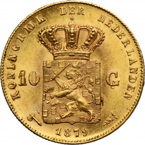 Netherlands, Kingdom of the Netherlands, Wilhelm III, 10 Gulden Utrecht 1879