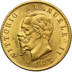 Italy, Kingdom of Italy, Victor Emmanuel II, 20 Lire Turin 1865 T