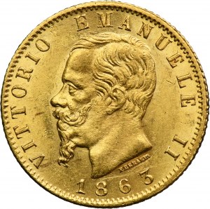 Italy, Kingdom of Italy, Victor Emmanuel II, 20 Lire Turin 1865 T